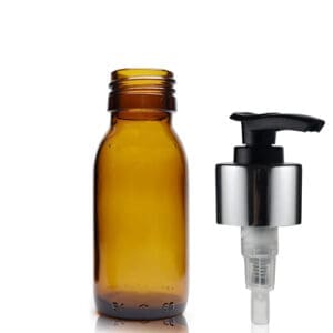 60ml Amber Glass Medicine Bottle With Premium Lotion Pump