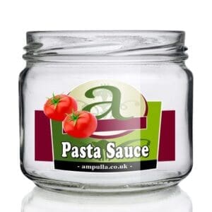 300ml Squat Clear Glass Pasta Sauce Jar