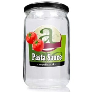 720ml Clear Glass Pasta Sauce Jar with lid