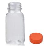 75ml Clear PET Shot Bottle With Orange Cap