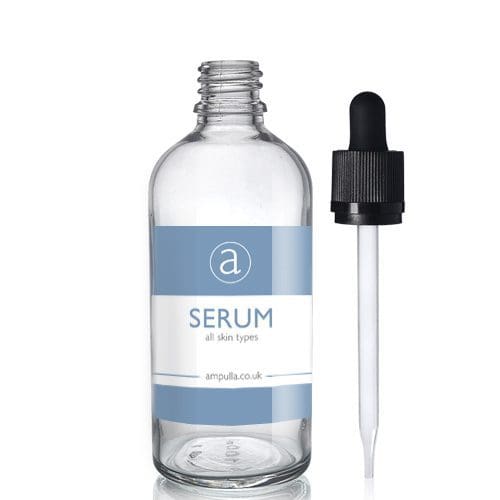 100ml Clear Glass Serum Bottle With CRC Pipette Ampulla LTD