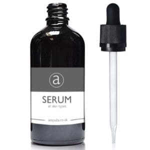 100ml Black Glass Serum Bottle With CRC Pipette