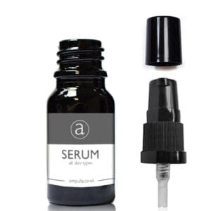 10ml Black Glass Serum Bottle With Lotion Pump