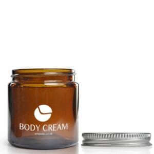 120ml Amber Glass Cream Jar With Aluminium Cap
