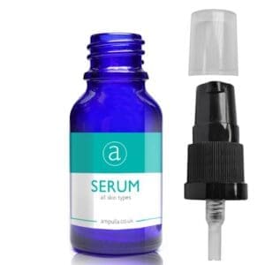 15ml Blue Glass Serum Bottle With Lotion Pump