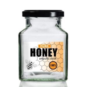 200ml Square Glass Honey Jar With Lid