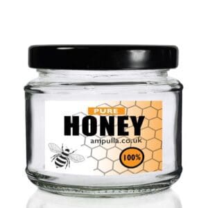 200ml Squat Clear Glass Honey Jar With Lid