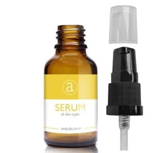 25ml Amber Glass Serum Bottle With Lotion Pump