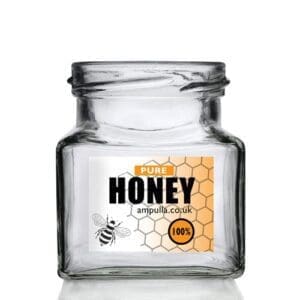 282ml Square Glass Honey Jar