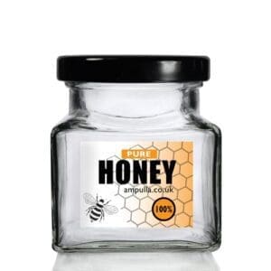 282ml Square Glass Honey Jar With Lid