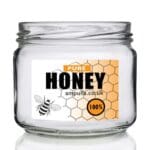 300ml Squat Clear Glass Honey Jar