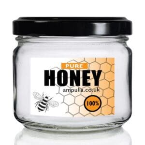 300ml Squat Clear Glass Honey Jar With Lid