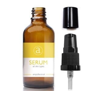 30ml Amber Glass Serum Bottle With Lotion Pump