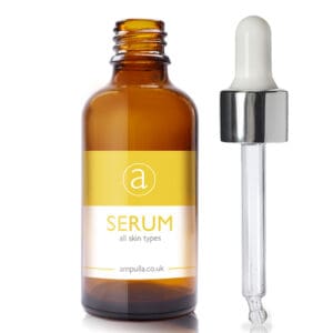 30ml Amber Glass Serum Bottle With Luxury Pipette & Wiper