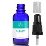 30ml Blue Glass Serum Bottle With Lotion Pump