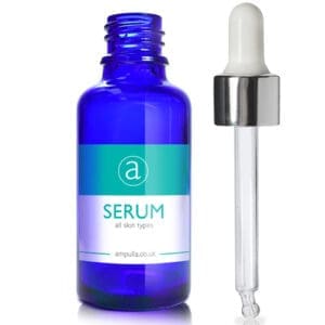 30ml Blue Glass Serum Bottle With Luxury Pipette