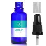 30ml Blue Glass Serum Bottle With Lotion Pump