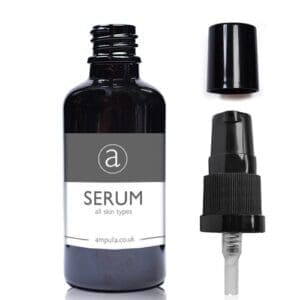 30ml Black Glass Serum Bottle With Lotion Pump