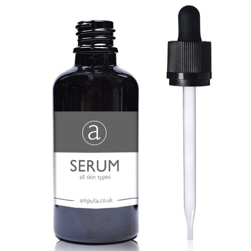 30ml Black Glass Serum Bottle With CRC Glass Pipette