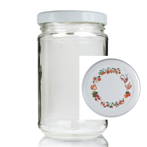 314ml Clear Glass Jar With Patterned Lid