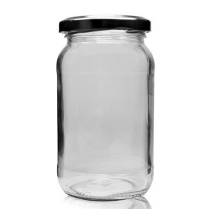 375ml Glass Jam Jar With black lid