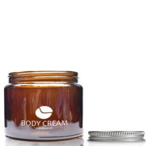 500ml Amber Glass Cream Jar With Aluminium Cap