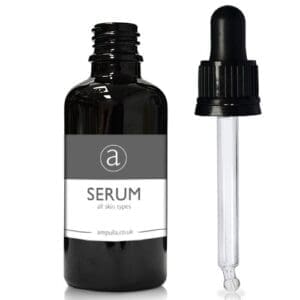 50ml Black Glass Serum Bottle With Glass Pipette
