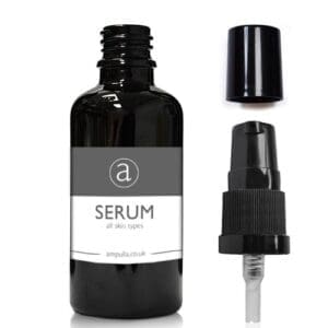 50ml Black Glass Serum Bottle With Lotion Pump