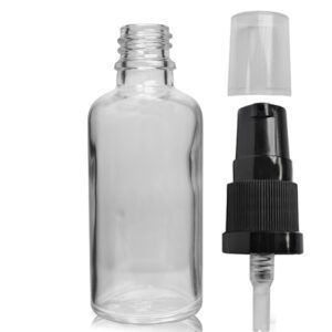 50ml Clear Glass Dropper Bottle With Lotion Pump