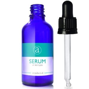 50ml Blue Glass Serum Bottle With T/E Pipette