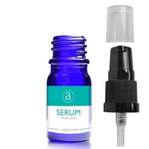 5ml Blue Glass Serum Bottle With Lotion Pump