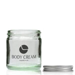 60ml Clear Glass Cream Jar With Aluminium Cap