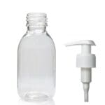 100ml Clear PET Plastic Sirop Bottle With Free White Lotion Pump