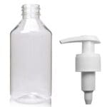 250ml Clear PET Plastic Round Bottle With Free White Lotion Pump