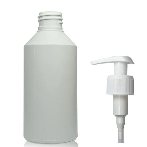 250ml PCR HDPE Plastic Bottle With Free White Lotion Pump