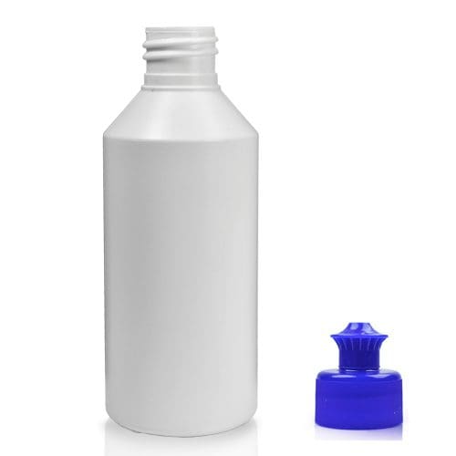 250ml HDPE White Plastic Bottle With A Pull Top Cap