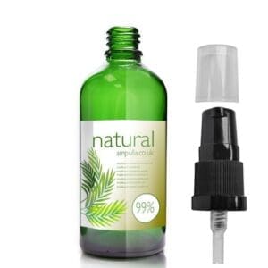 100ml Green Glass Essential Oil Bottle With Lotion Pump