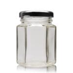 100ml Hexagonal Clear Glass Honey Jar With Lid