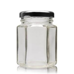 100ml Hexagonal Clear Glass Honey Jar With Lid