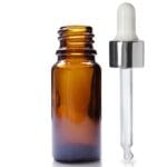 10ml Amber Glass Bottle With Silver Pipette