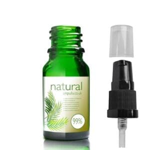 10ml Green Glass Essential Oil Bottle With Lotion Pump