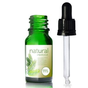 10ml Green Glass Essential Oil Bottle With T/E Glass Pipette
