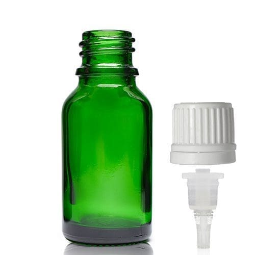 15ml Green Glass Essential Oil Bottle With Dropper Cap