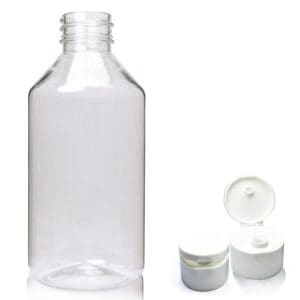 250ml Clear PET Plastic Round Bottle With Free Flip-Top Cap