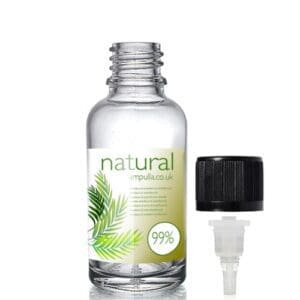 30ml Clear Glass Child Resistant Dropper Bottle