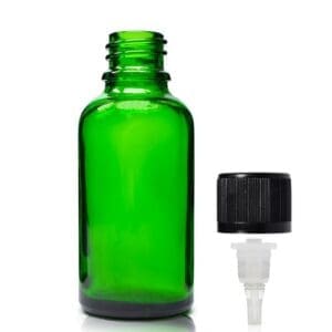30ml Green Glass Essential Oil Bottle With CRC Dropper Cap