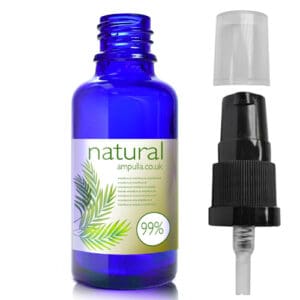 30ml Blue Glass Essential Oil Bottle With Lotion Pump