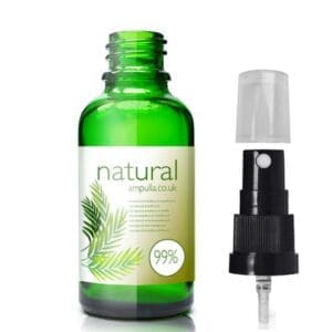 30ml Green Glass Essential Oil Bottle With Atomiser Spray