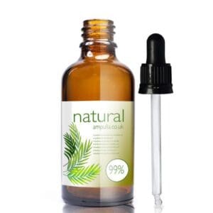 50ml Amber Glass Essential Oil Bottle With CRC Glass Pipette