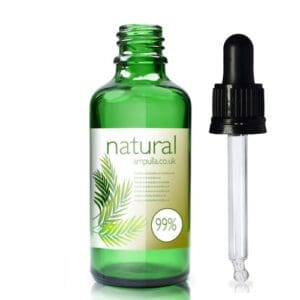 50ml Green Glass Essential Oil Bottle With Glass Pipette